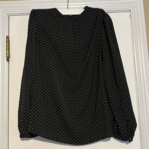Black polka dot blouse